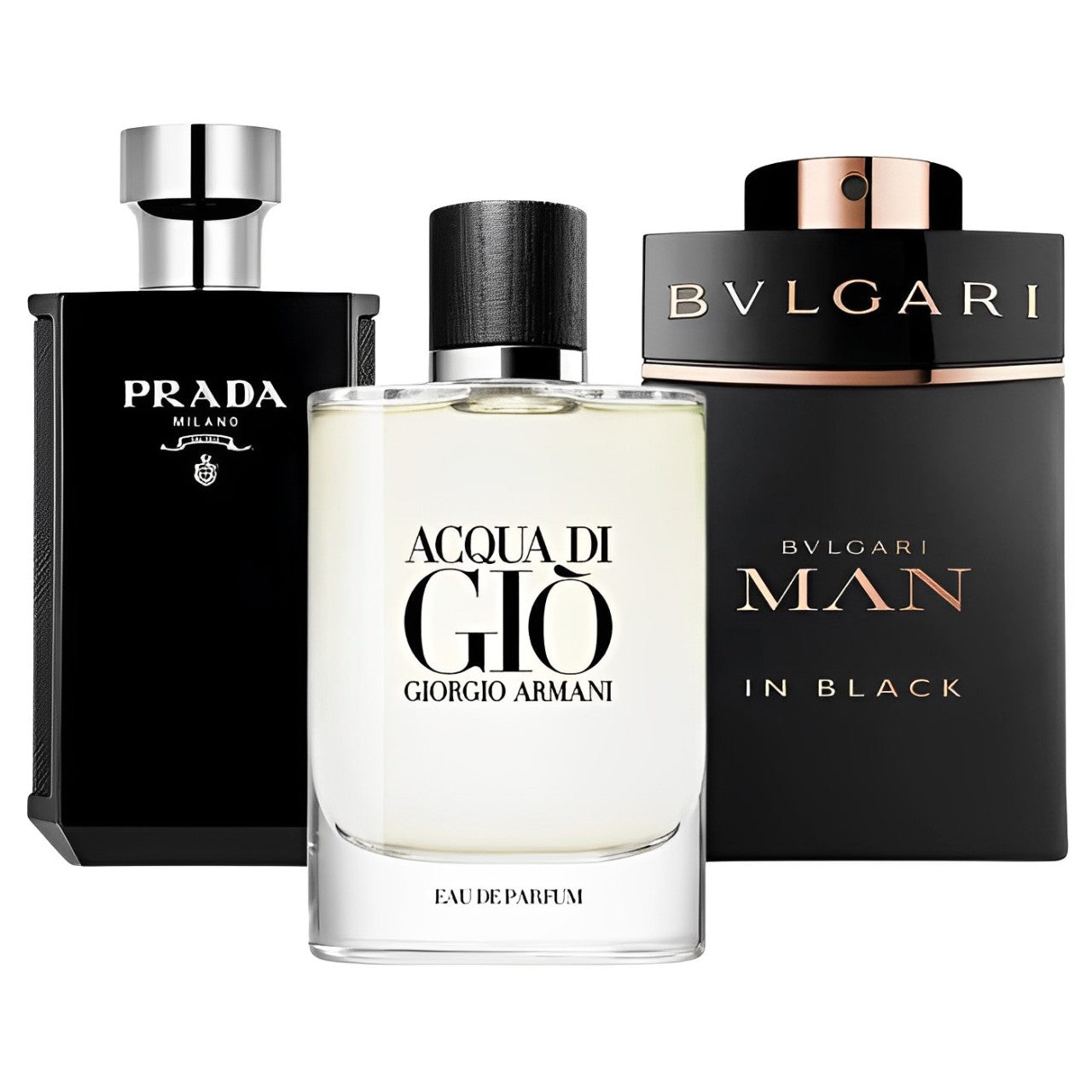Prada L’Homme | Giorgio Armani Acqua di Giò | Bvlgari Man In Black